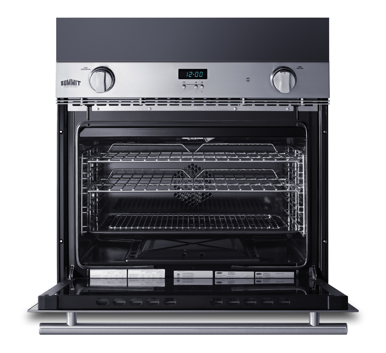 Wall oven trim kit in black for installation with Summit SGWOGD27 or other 27